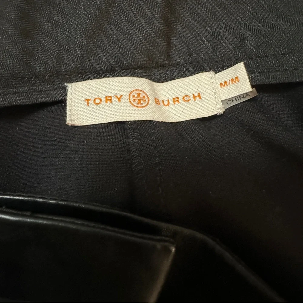 Tory Burch‎ Mabely Pants Faux Leather Side Sz Medium